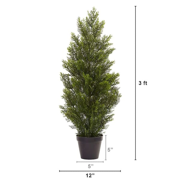 Nearly Natural 3 ft. Artificial Indoor/Outdoor Mini Cedar Pine
