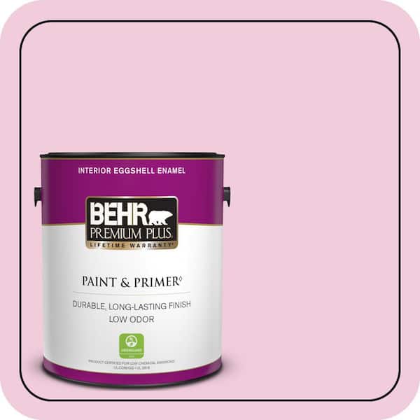BEHR PREMIUM PLUS 1 gal. #P130-1 Piggy Bank Eggshell Enamel Low Odor Interior Paint & Primer