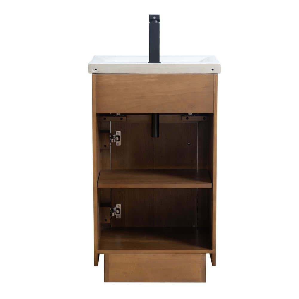 20'' Tan Freestanding Single Bathroom Vanity with Ceramic Top