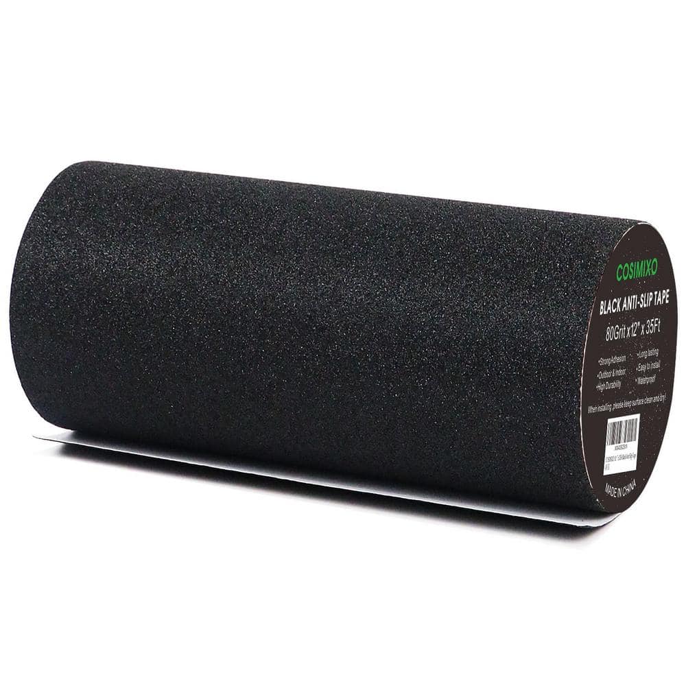 12 in. x 35 ft. Black Heavy Duty Anti Slip Tape, Outdoor/Indoor Waterproof 
