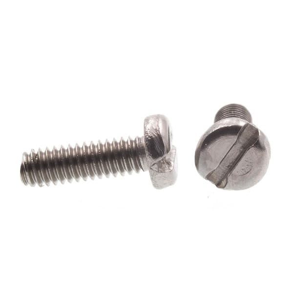Prime-Line #1-72 x 1/4 in. Grade 18-8 Slotted Drive Pan Head Machine in Screws  Stainless Steel (25-Pack) 9134080 The Home Depot