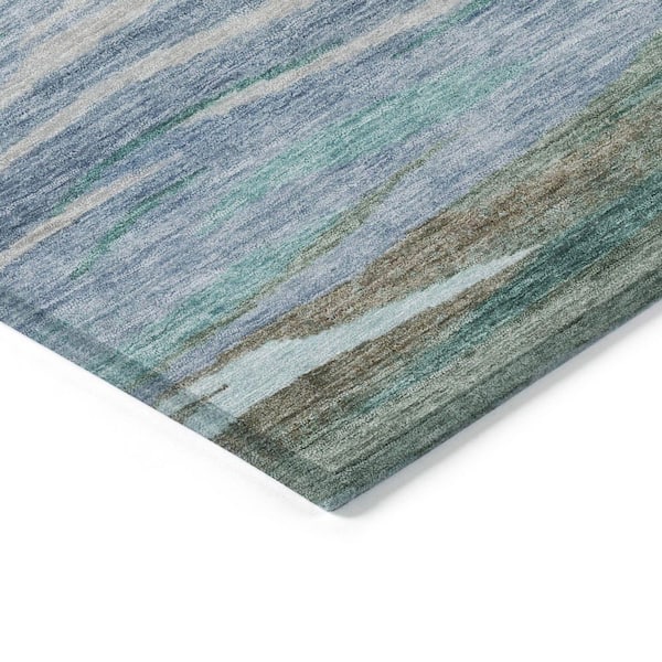Chantille Machine Washable Indoor/Outdoor Abstract ACN1933 Teal 3 ft. x 4 ft. Area Rug