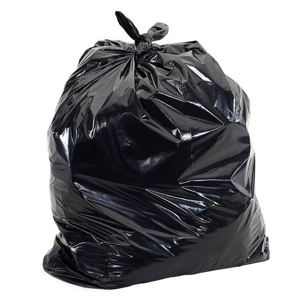 Aluf Plastics 44 Gal. Heavy-Duty Black Trash Bags - 38 in. x 53 in. (Pack of 100) 1.5 mil (eq) - for Construction and Commercial Use