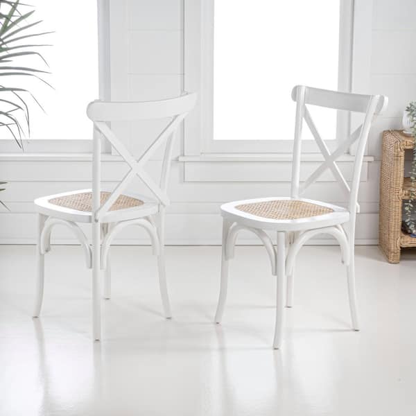 JONATHAN Y Cassis Classic Traditional X-Back Wood Rattan Dining