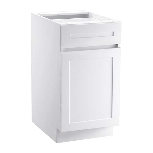 White Shaker Base Cabinet with Drawer, 24 in. W x 18 in. D x 34.5 in. H, Ready to Assemble Soft-Close Door, 2025 update