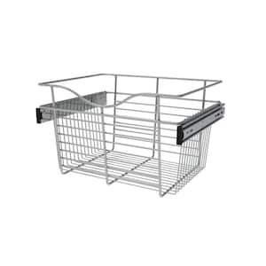 11 in. H x 18 in. W Chrome Steel 1-Drawer Wide Mesh Wire Basket