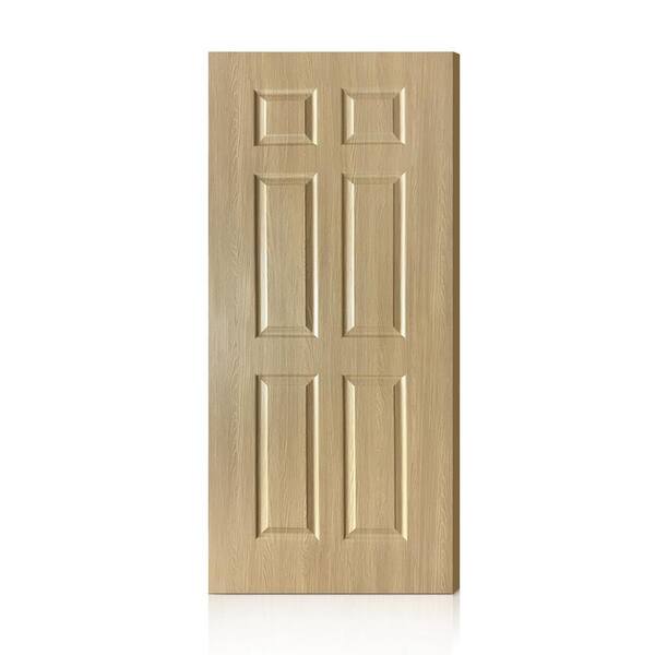 CALHOME 35 in. x 88 in. 6 Panel Hollow Core Oak Finished PVC Composite Interior Door Slab