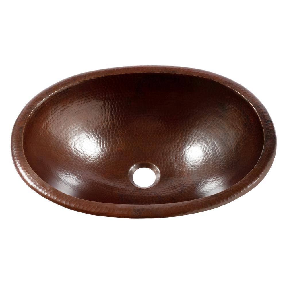 Schrodinger 19" Oval Hand-Hammered Copper Undermount Sink