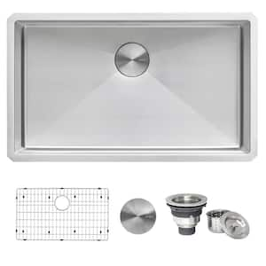 Gravena 35 in. Undermount Single 16 Gauge Stainless Steel Stainless Steel Kitchen Sink