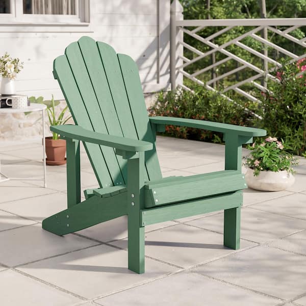 Dark Green Weather Resistant Plastic Adirondack Chair