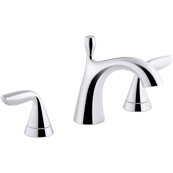 KOHLER Willamette 8 in. Widespread 2-Handle Water-Saving Bathroom Faucet in Polished Chrome