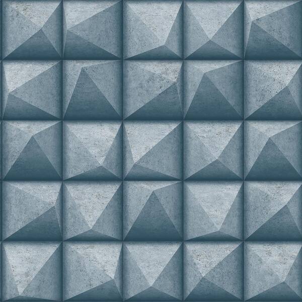 Advantage Dax Teal Blue 3D Geometric Wallpaper Sample