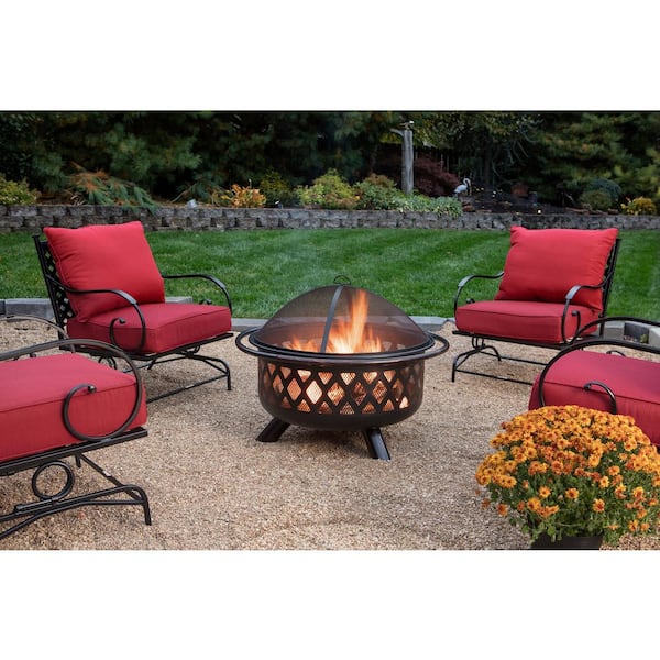 Portable Lattice Wood Burning Fire Pit, Endless Summer Fire Pit Assembly