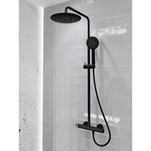 ANZZI Downpour 5-Spray Patterns with 9.5 in. Wall Mount Rainfall