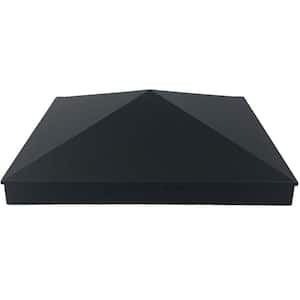 8 in. x 8 in. Black Aluminum Ornamental Pyramid Post Cap (12-Pack)
