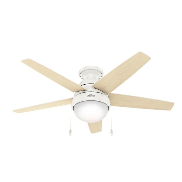 Hunter Parmer 46 In Led Indoor Fresh, Hunter White Flush Mount Ceiling Fan With Remote