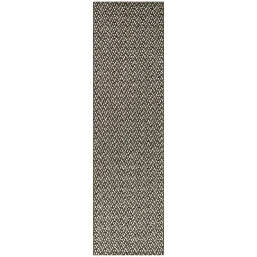 Hampton Bay Gray 2 x 7 Natural Weave Indoor/Outdoor Area Rug 3123417 ...