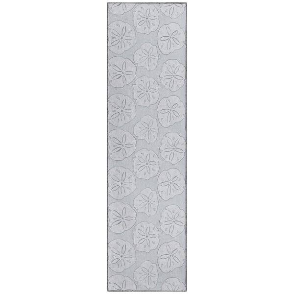 Addison Rugs Surfside Gray 2 ft. 3 in. x 7 ft. 6 in. Geometric Indoor/Outdoor Area Rug