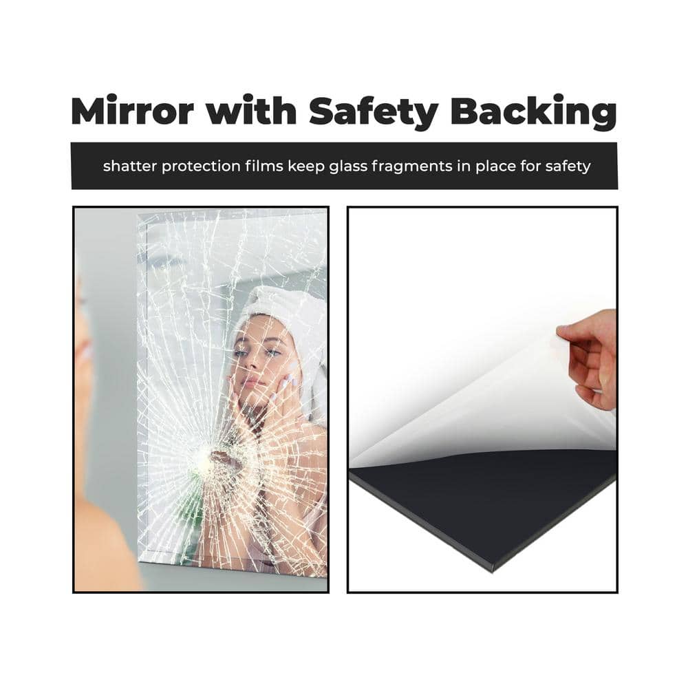 Sleek 18" x 40" Frameless Rectangular Polished Wall Mirror