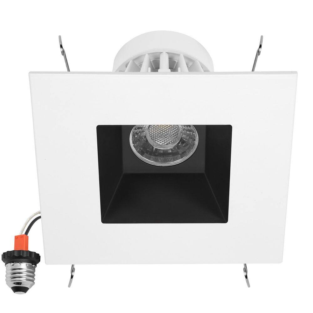 5 in. and 6 in. Retrofit Square Recessed Anti-Glare LED Downlight, White Trim Black Baffle 1200 Lumens, 5CCT 2700K-5000K price history on PriceWatchPro