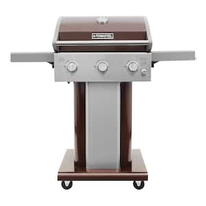 Permasteel PG-A40201-BK 2 Burner Compact Cabinet Style Propane Gas BBQ Grill with Folding Side Shelves Black 24000 Total BTU 