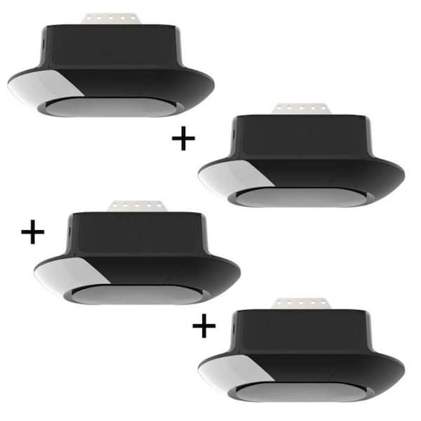 3/4 HP LED Smart Quiet Belt Drive Garage Door Opener with Battery Backup (4-Pack)