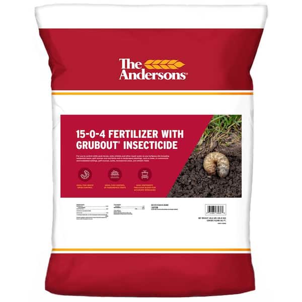 45 lbs. 15,000 sq. ft. 15-0-4 Lawn Fertilizer with 0.2% Grub Out Insecticide