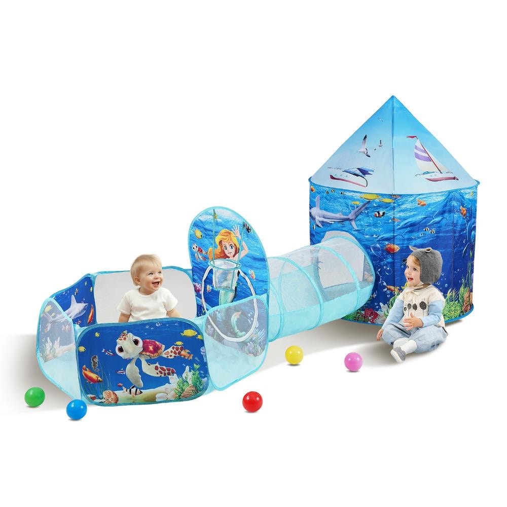 3-In-1 Kids Play Tent with Tunnel Basketball Hoop for Boys Girls Babies and Toddlers Indoor Outdoor Pop Up Playhouse price history on PriceWatchPro