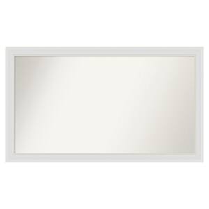 Flair Soft White Narrow 48 in. x 28 in. Custom Non-Beveled Satin Recyled Polystyrene Bathroom Vanity Wall Mirror