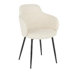 Cream Noise Fabric and Black Metal Boyne Chair