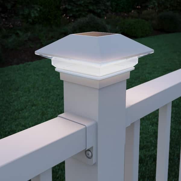 2-1/2 in. x 2-1/2 in. White Plastic Solar Post Cap