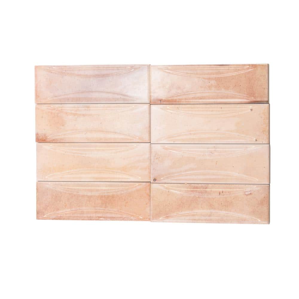 Antiek Glossy Pink Ceramic Subway Wall Tile