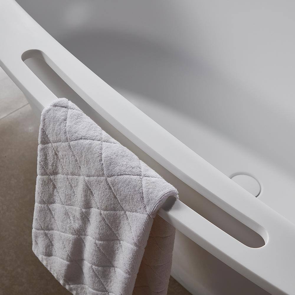 65'' White Fiberglass Freestanding Soaking Bathtub