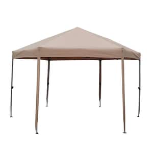 13 ft. W x 13 ft. D x 9.2 ft. H Outdoor Steel Pole Pop-Up Gazebo Tent Outdoor Canopy Hexagonal Canopy