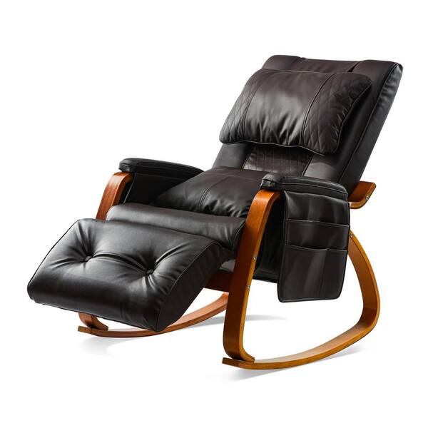 Dark Brown PU Upholstery Comfortable Relax Rocking Chair with