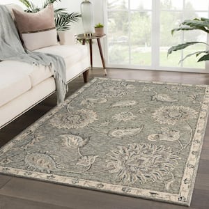 Rory Classic Light Gray 7 ft. x 9 ft. Traditional Paisley Area Rug