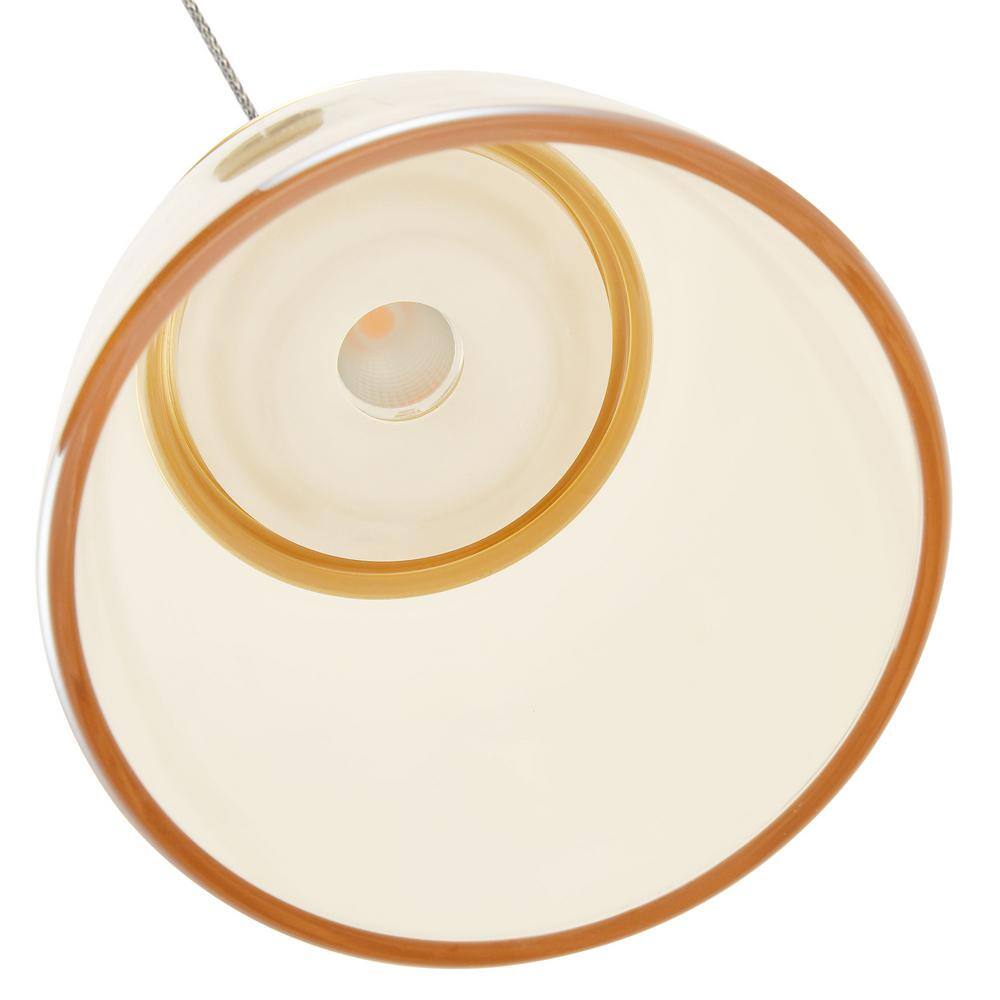 Roma Contemporary Gold LED Pendant Light with Glass Shade