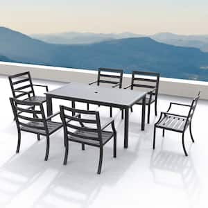 Hendricks 7-Piece Aluminum Rectangular Outdoor Dining Set