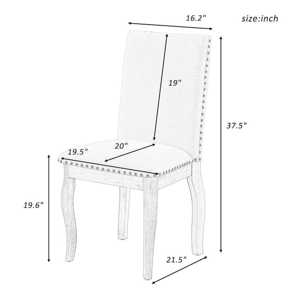 Natural Wood Wash Wood Upholstered Fabirc Dining Room Side Chairs