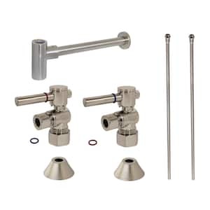 Trimscape Modern Plumbing Sink Trim Kit 1-1/4 in. Brass with Bottle Trap and Drain in Brushed Nickel