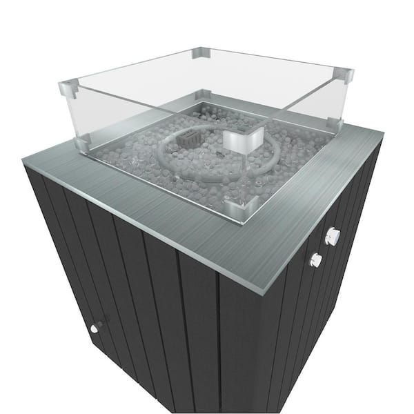 itapo 23.6 in. x 33.2 in. Square Steel Gas Fire Pit Propane Fire Table