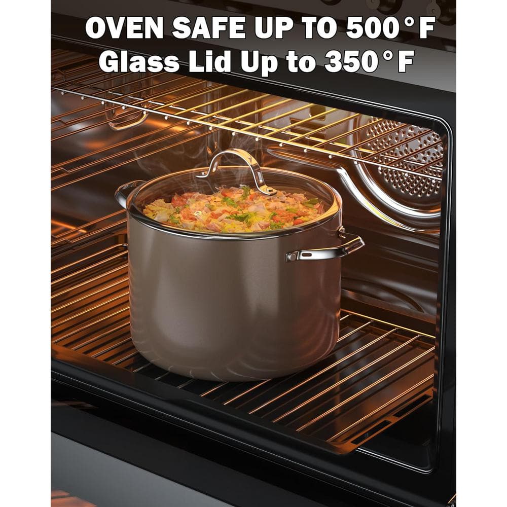 8-Piece Bronze Hard Anodized Nonstick Induction Cookware Set