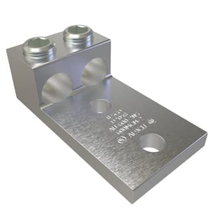 Aluminum Mechanical Lug Connector, Conductor Range 600-2, 2 Ports, 2 Holes