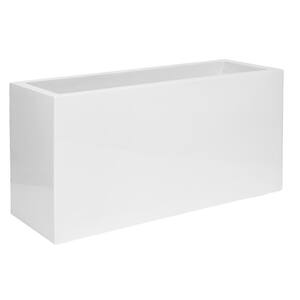 PotteryPots Jort Medium 20 in. Tall Mat White Fiberstone Indoor Outdoor ...