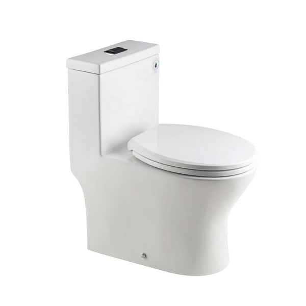 WOODBRIDGE Elongated Square Smart Bidet Toilet 1.0/1.6 GPF in Matte Black w/ Auto Open and Close, Auto Flush, Child and Pulse Wash