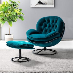 Jayden Creation Leonor Grey Swivel Lounge Chair And Ottoman With Swivel 