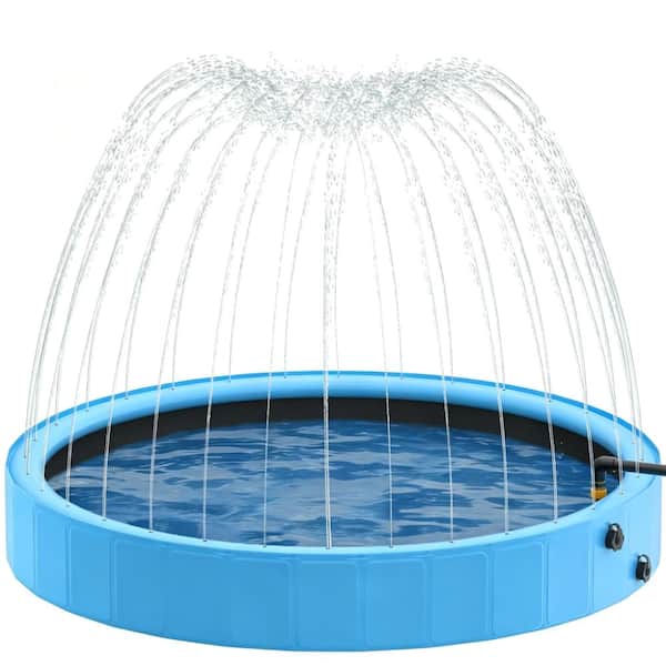 97 in. x 12 in. Foldable Round Kiddie Pool Pet Dog Swimming Pool,Portable Pet Bathing Tub