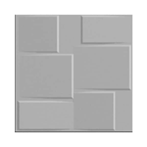 Kingsman Hardware 19.6 in. x 19.6 in. x 1 in. Off-White Plant Fiber Cubes Design Glue-On Wainscot Wall Panels (10-Pack)