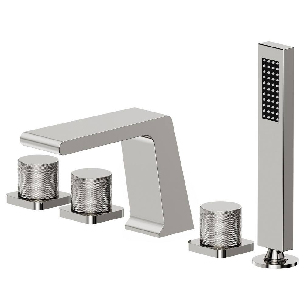 CRANACH 3Handle TubMount Roman Tub Faucet with Antifingerprint Handheld Shower in Chrome