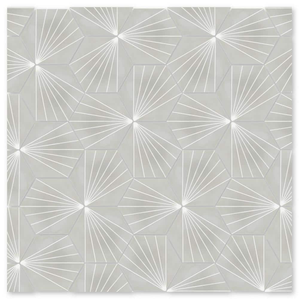 Villa Lagoon Tile Spark C Winter 8 in. x 9 in. Cement Handmade